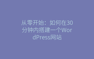 从零开始：如何在30分钟内搭建一个WordPress网站